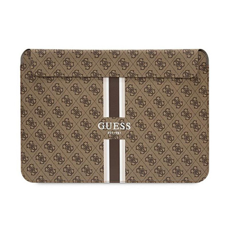 Guess 4G Printed Stripes Computer Sleeve - 14" Notebook Case (Brown)