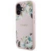 Guess Grained Flower Pattern MagSafe - étui pour iPhone 16 (rose)