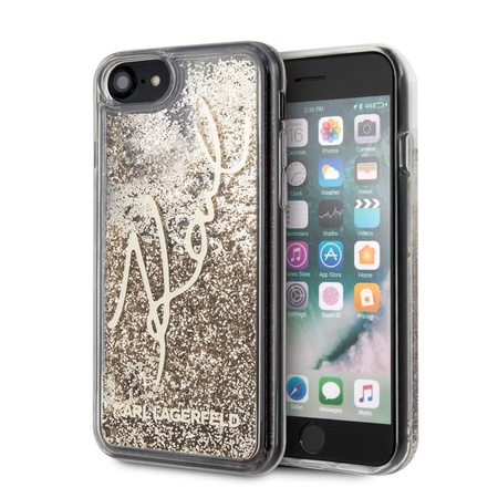 Karl Lagerfeld Signature Glitter Case - Coque iPhone SE 2020 / 8 / 7 (Or)