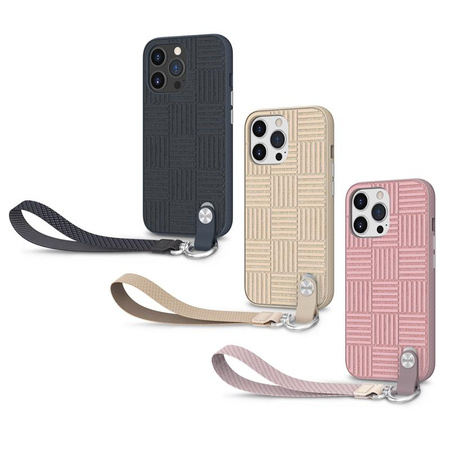 Moshi Altra - Pouzdro s odnímatelnou šňůrkou na iPhone 13 Pro (antibakteriální NanoShield™) (modré)