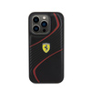 Ferrari Twist Metall Logo - iPhone 15 Pro Tasche (schwarz)