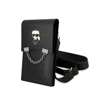 Karl Lagerfeld Ikonik Karl Chain Wallet Phone Bag - Sac pour smartphone et accessoires (noir)