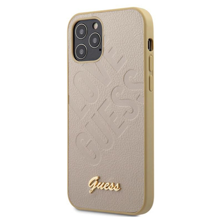 Guess Iridescent Love - pouzdro pro iPhone 12 mini (zlaté)