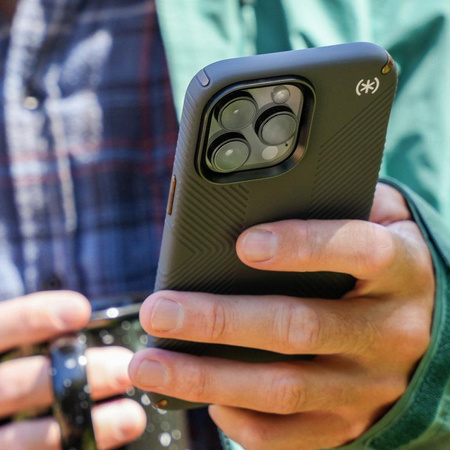Speck Presidio2 Grip - Csúszásgátló tok iPhone 14 Pro készülékhez (Charcoal / Cool Bronze / Slate)