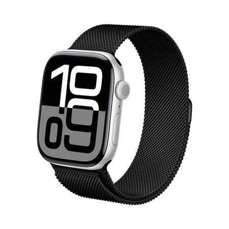 Crong Milano Steel – Edelstahlarmband für Apple Watch 44/45/46/49 mm (Schwarz)