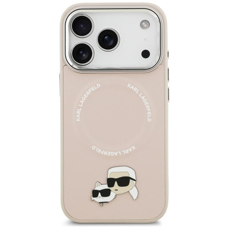 ETUI DO IPHONE 17 PRO do MAGSAFE KARL LAGERFELD ORYGINALNE RÓŻOWE SKÓRZANE