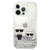 Karl Lagerfeld Liquid Glitter Karl & Choupette - iPhone 13 Pro Max Tasche (silber)