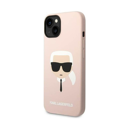 Karl Lagerfeld Silicone Iconic Karl`s Head - Coque pour iPhone 14 Plus (rose)