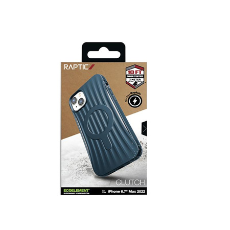 X-Doria Raptic Clutch MagSafe - Biodegradable iPhone 14 Plus Case (Drop-Tested 3m) (Marine Blue)