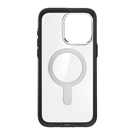 Speck Presidio Perfect-Clear ClickLock & Magsafe - Coque pour iPhone 15 Pro Max (transparent / noir givré / gris ardoise)