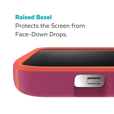 Speck CandyShell Pro - Coque pour iPhone 14 Pro Max avec revêtement MICROBAN (Digital Pink / Energy Red)