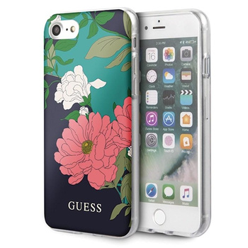 Guess Flower Shiny Collection N1 - Case iPhone SE 2020 / 8 / 7 (Black)