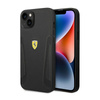 Ferrari Leather Stamp Sides - iPhone 14 Tasche (Schwarz)