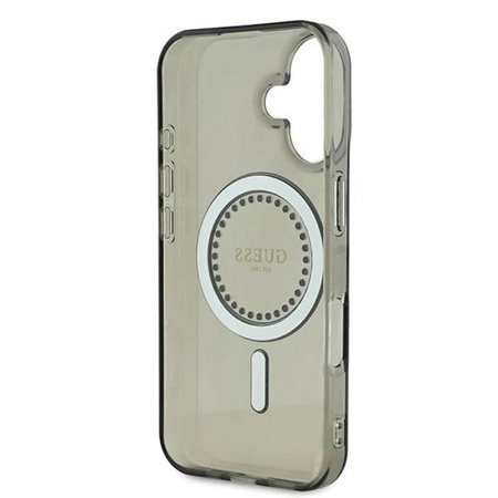 Pouzdro Guess IML Rhinestones MagSafe - iPhone 16 Plus (černé)