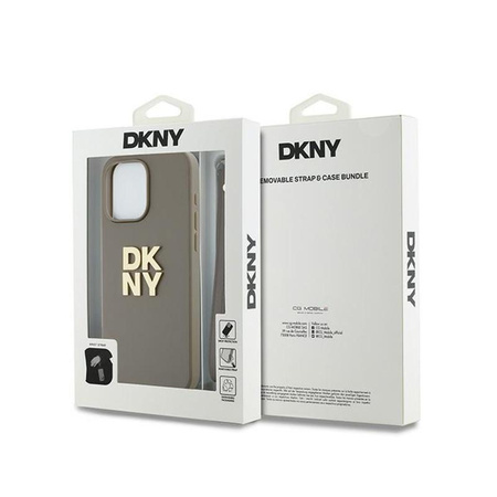 DKNY Wrist Strap Stock Logo - Case for iPhone 15 Pro Max (Beige)