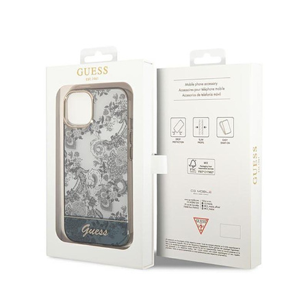 Guess Porcelain Collection - pouzdro pro iPhone 14 Plus (šedé)