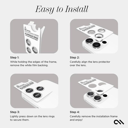 Case-Mate Aluminum Ring Lens Protector do iPhone 16 Pro / 16 Pro Max – Stylowa Ochrona Obiektywu