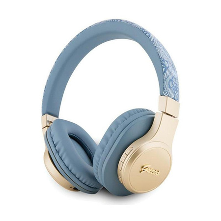 Guess 4G Script Metal Logo - bezdrátová sluchátka do uší Bluetooth V5.3 (modrá)