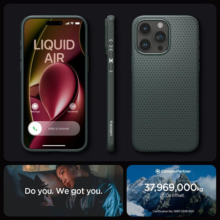 Spigen Liquid Air - Hülle für iPhone 15 Pro Max (Abyss Grün)