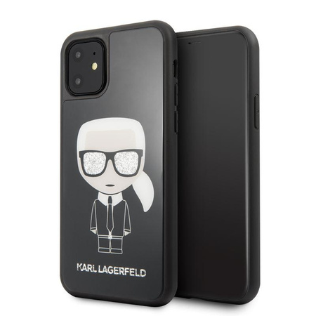 Karl Lagerfeld Double Layer Glitter Iconic - iPhone 11 Tasche (schwarz)