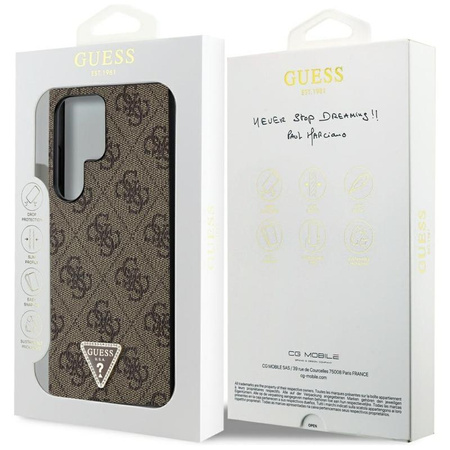 Guess 4G Triangle Strass - Etui Samsung Galaxy S24 Ultra (brązowy)
