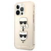 Karl Lagerfeld Glitter Karl & Choupette Head - iPhone 13 Pro Tasche (Gold)