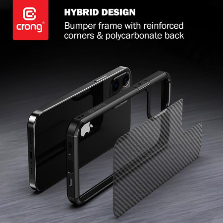 Crong Hybrid Carbon - iPhone 12 Pro Max Hülle (Schwarz)