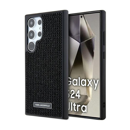 Karl Lagerfeld Strass Metall Logo - Samsung Galaxy S24 Ultra Tasche (schwarz)