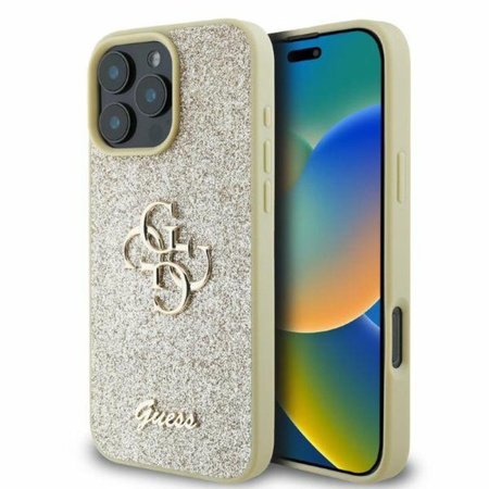 Coque Guess Fixed Glitter Big 4G - iPhone 16 Pro Max (Or)