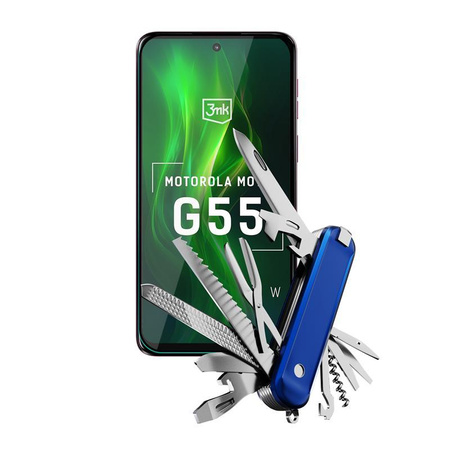 3mk HardGlass Max Lite - Tempered Glass for Motorola Moto G55 5G (Black)