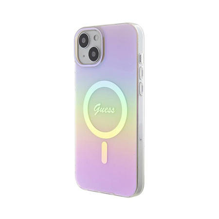 Guess IML Irizáló MagSafe - iPhone 15 Plus tok (rózsaszín)