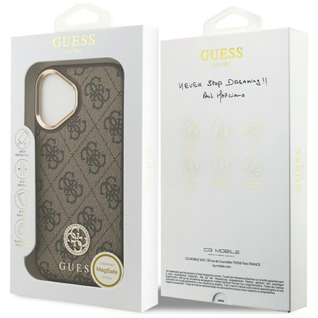 ETUI DO IPHONE 17 do MAGSAFE GUESS BRĄZOWE ORYGINALNE ELEGANCKIE MODNE
