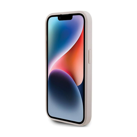 Guess 4G Bottom Stripe Metal Logo Collection - iPhone 15 Pro Tasche (rosa)