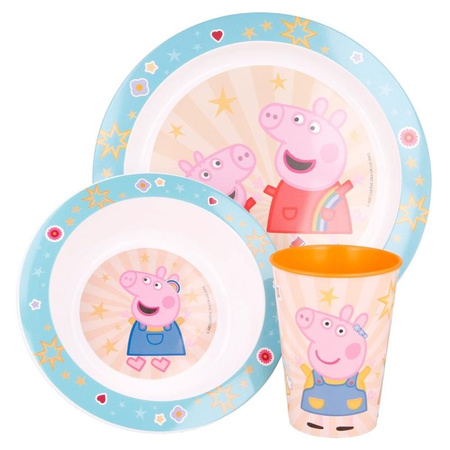 Peppa Pig - Mikrowellengeschirrset (Teller + Schüssel + Tasse) Peppa Pig