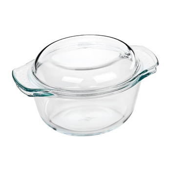 Küchenprofi Elsass - Plat en verre borosilicate résistant à la chaleur avec couvercle 1,4 l 18×11,5 cm