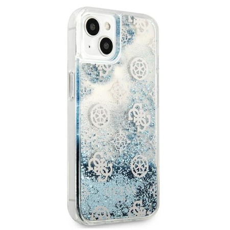 Guess Peony Liquid Glitter - Etui iPhone 13 (niebieski)