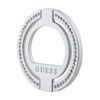 Guess MagSafe Ring Stand Rhinestone - Magnetický držák na prst pro telefon s funkcí stojánku (stříbrný)