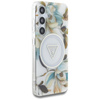 Guess Glitter Flowers Triangle Buttons MagSafe - Etui do Samsung Galaxy S25 (biały)