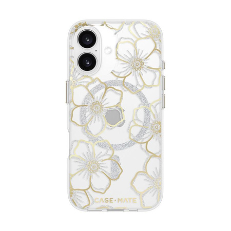 Pouzdro Case-Mate Floral Gems MagSafe - iPhone 16 (zlaté)