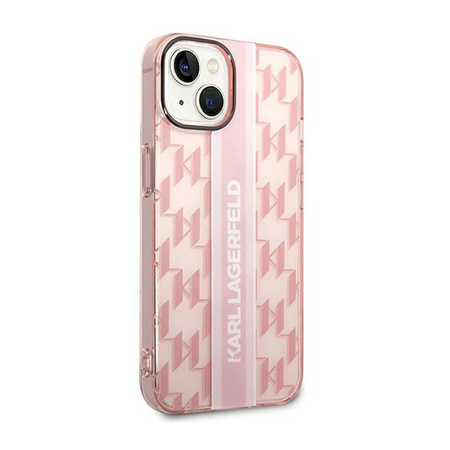 Karl Lagerfeld Mono Vertical Stripe - Coque pour iPhone 14 Plus (rose)
