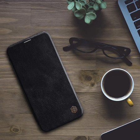 Kožené pouzdro Nillkin Qin - Pouzdro pro Apple iPhone 12 Mini (modré)