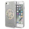 Guess Circle Glitter 4G - Coque iPhone SE 2020 / 8 / 7 (Gris clair)