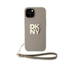 DKNY Wrist Strap Stock Logo - pouzdro pro iPhone 15 / 14 / 13 (béžové)