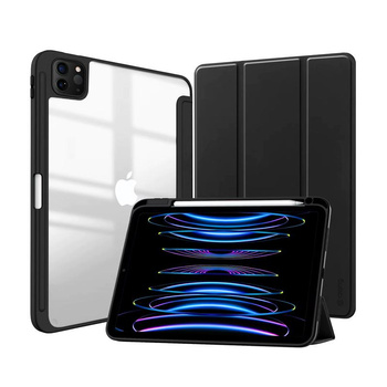 Crong PrimeFolio - iPad Air 11" Tasche M3 (2025) / iPad Air 11" M2 (2024) / iPad Air 10.9" (5. - 4. Gen.) / iPad Pro 11" (2022-2021) (schwarz/transparent)