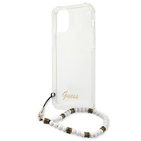 Guess White Pearl Strap - iPhone 12 / iPhone 12 Pro Case (transparent)