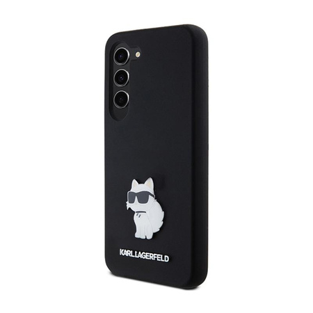 Karl Lagerfeld Silicone Choupette Metal Pin - Etui Samsung Galaxy S24 (noir)