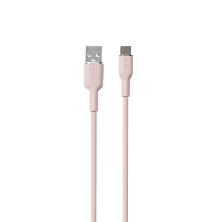 PURO ICON Soft Cable - USB-A auf USB-C Kabel 1,5 m (Dusty Pink)