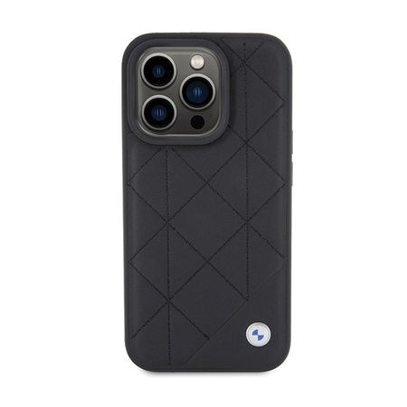 BMW Leder gesteppt - iPhone 15 Pro Max Tasche (schwarz)