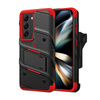 ZIZO BOLT Series - Pancerne etui Samsung Galaxy S23 ze szkłem 9H na ekran + uchwyt z podstawką (czarny / czerwony)