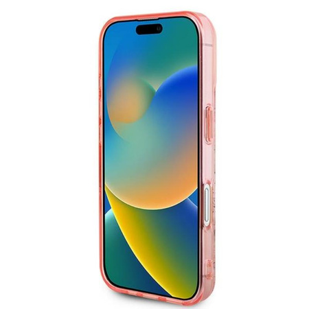 Guess IML Flower & Tonal Circle MagSafe - Pouzdro pro iPhone 16 Plus (Růžové)